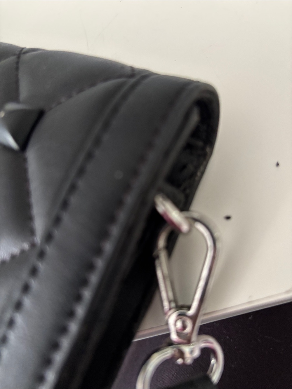 Love Moschino Black Quilted Studded Crossbody Bag - Picture 6 of 12